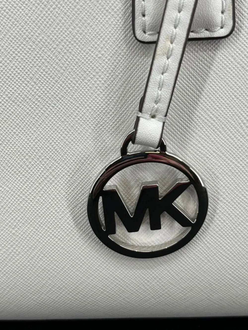Michael Kors Ruthie Small Satchel White Leather Zip Double Handle Lined Bag